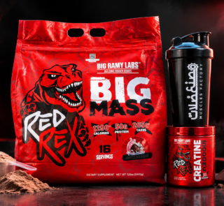 Red Rex Big Mass 12 LBS مع Red Rex Creatine وشيكر مصنع عضلات
